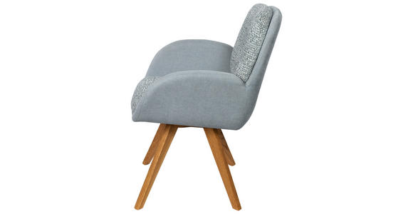 ARMLEHNSTUHL  in Webstoff  - Jadegrün/Eichefarben, Design, Holz/Textil (59/90/64cm) - Linea Natura