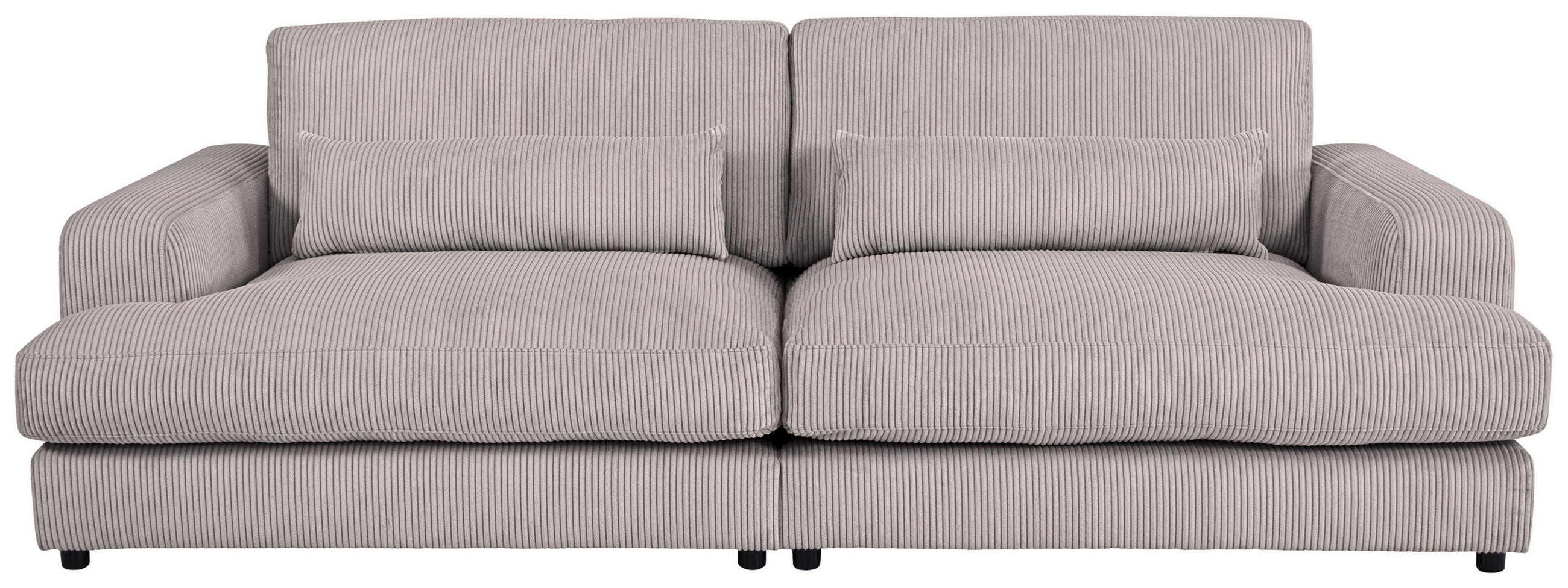 MEGASOFA Cord Grau  - Schwarz/Grau, MODERN, Kunststoff/Textil (260/85/112cm) - Lomoco