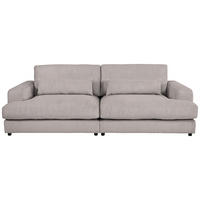 MEGASOFA Cord Grau  - Schwarz/Grau, MODERN, Kunststoff/Textil (260/85/112cm) - Lomoco