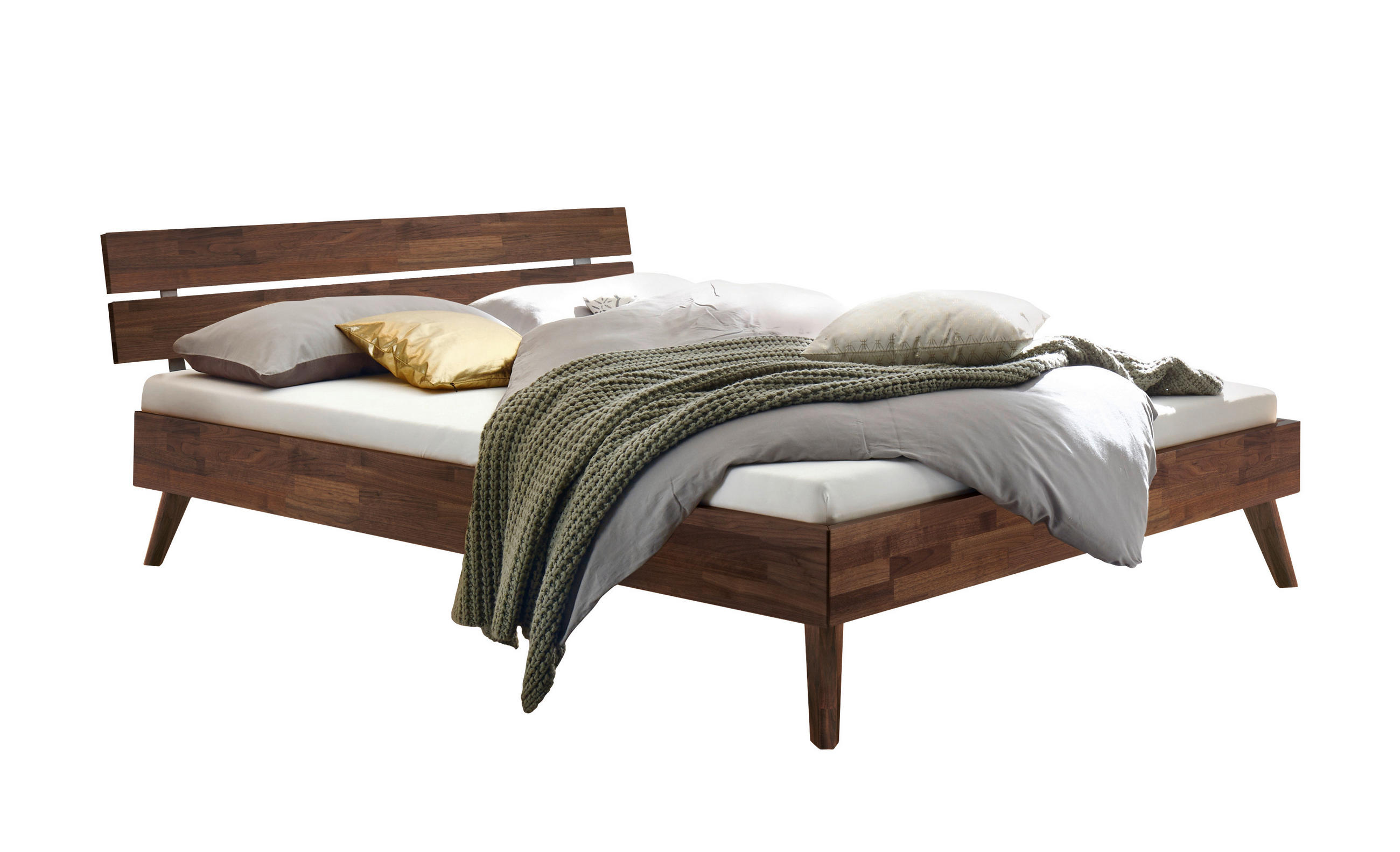 BETT 90/200 cm  in Nussbaumfarben  - Nussbaumfarben, Design, Holz (90/200cm) - Hasena