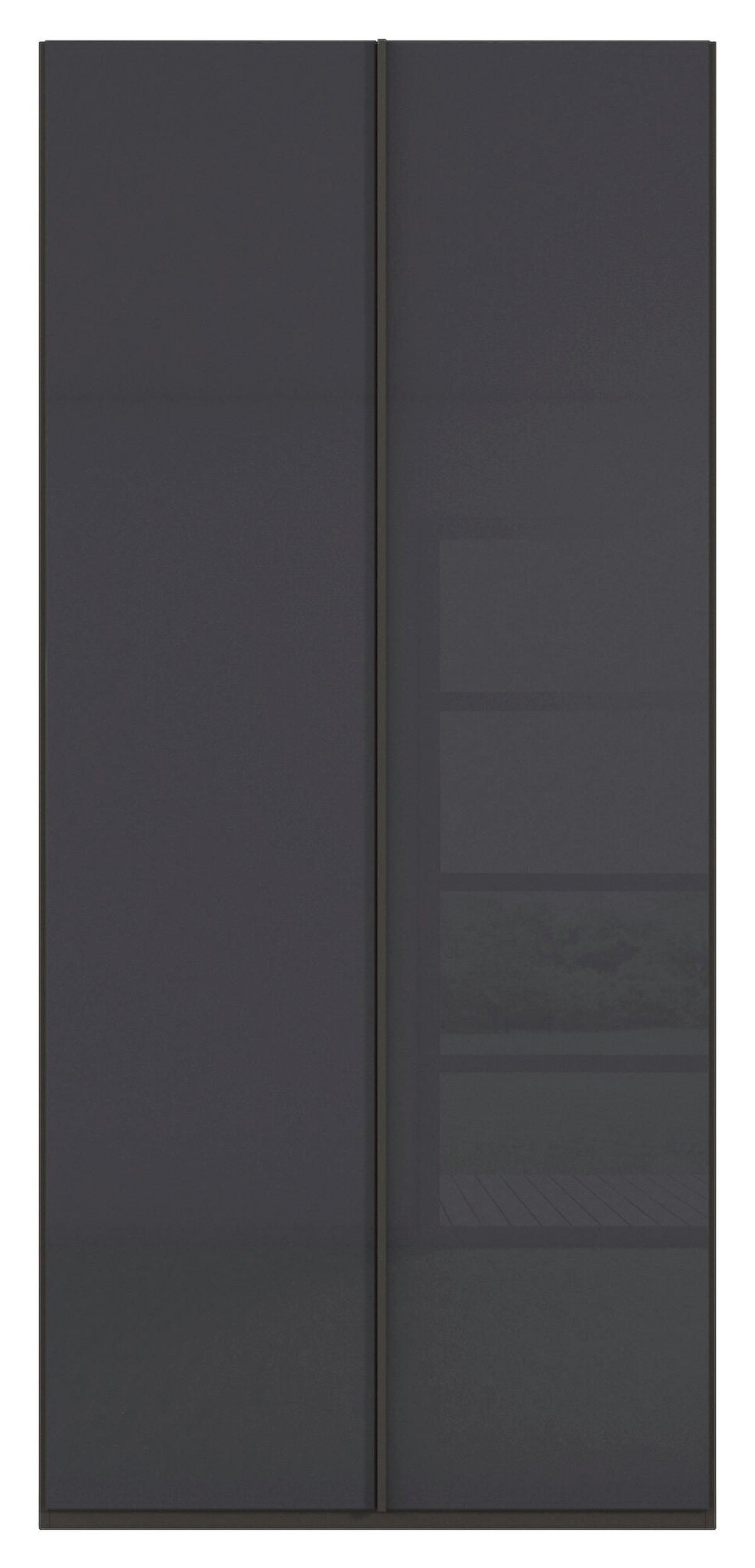 DREHTÜRENSCHRANK 101/223/61 cm,  in Graphitfarben, 2-türig  - Graphitfarben, Basics, Glas/Holzwerkstoff (101/223/61cm) - Novel