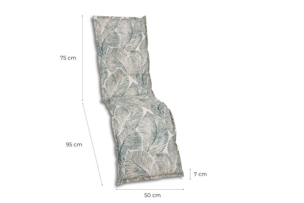 RELAXSESSELAUFLAGE in Grau, Beige Blätter  - Beige/Grau, Basics, Textil (50/7/170cm)
