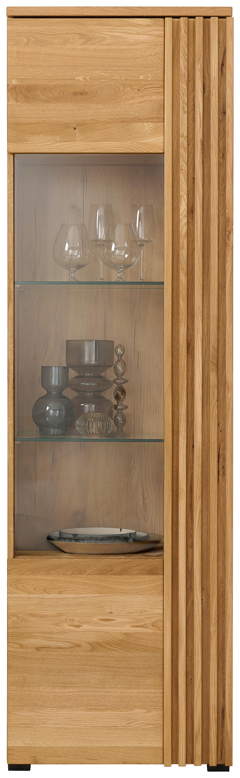 VITRIN tömör tölgy tölgyfa színű  - tölgyfa színű, Natur, üveg/fa (59.6/200/44cm) - Linea Natura