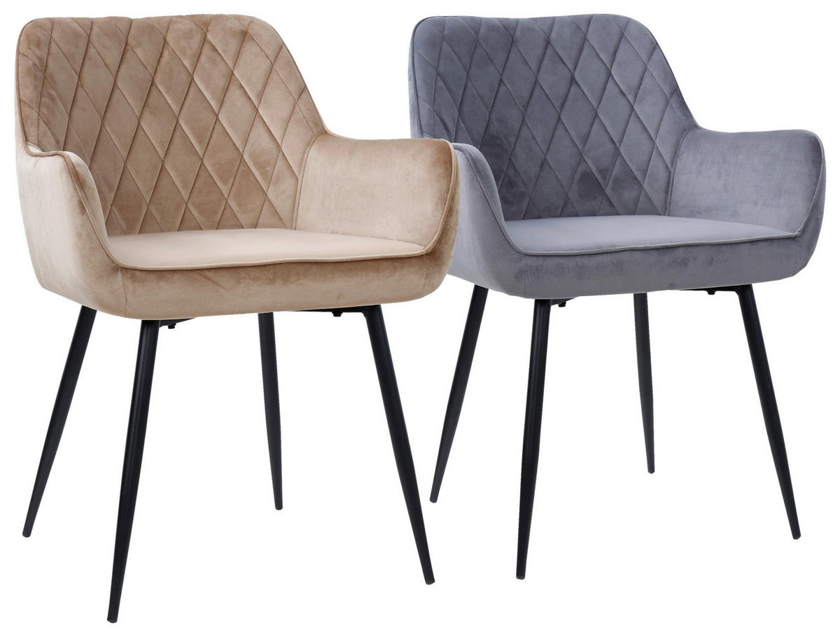 KAROSSZÉK fekete, bézs  - bézs/fekete, Design, textil/fém (56/79/58cm) - Carryhome