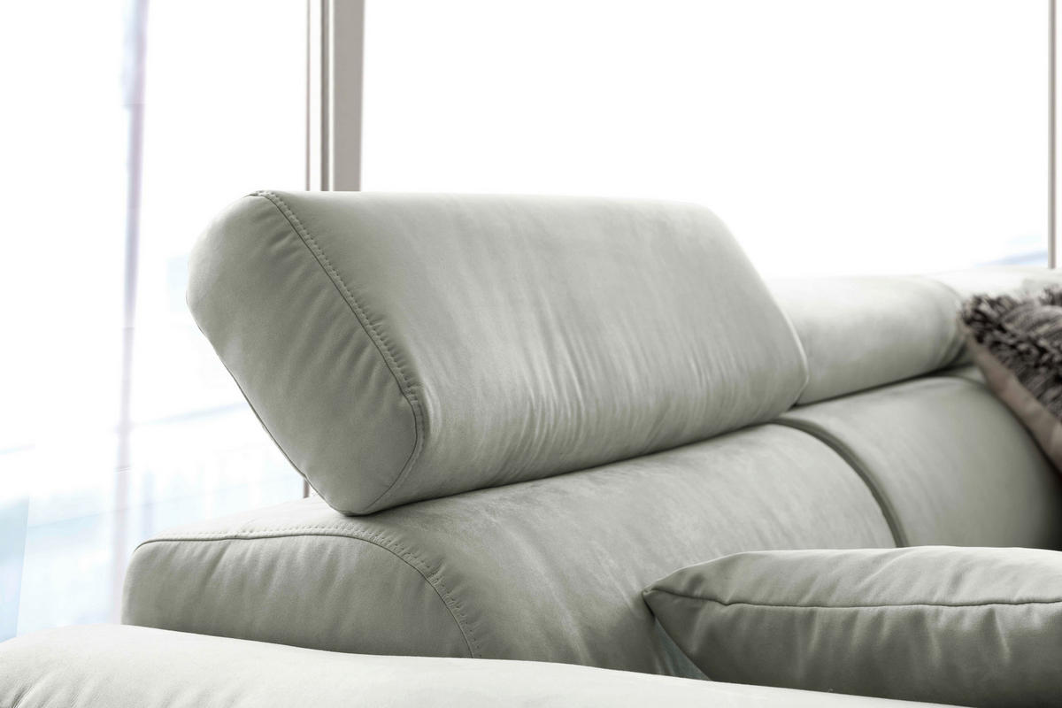 ECKSOFA in Mikrofaser Hellbraun  - Chromfarben/Hellbraun, Design, Textil (270/205cm) - Pure Home Lifestyle