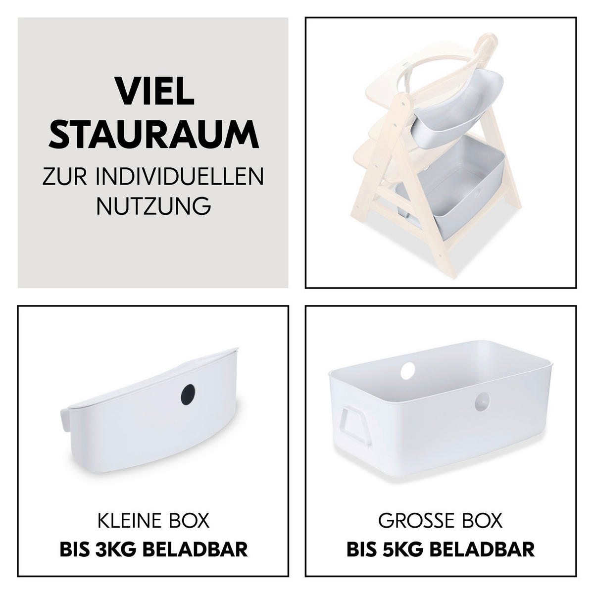 AUFBEWAHRUNGSBOX 2er SET 26/16/47 cm     - Weiß, Basics, Kunststoff (26/16/47cm) - Hauck