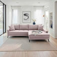 ECKSOFA  in Cord Rosa  280/173 cm  - Schwarz/Rosa, KONVENTIONELL, Textil/Metall (280/173cm) - Hom`in