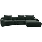 ECKSOFA in Chenille Dunkelgrün  362/176 cm  - Dunkelgrün/Schwarz, KONVENTIONELL, Kunststoff/Textil (362/176cm) - Carryhome