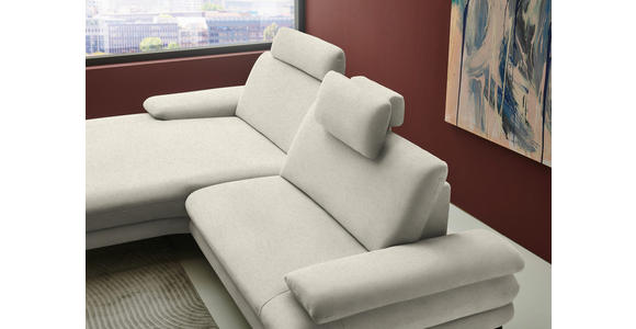 ECKSOFA  in Chenille, Flachgewebe Naturfarben  180/284 cm  - Schwarz/Naturfarben, Design, Textil/Metall (180/284cm) - Dieter Knoll