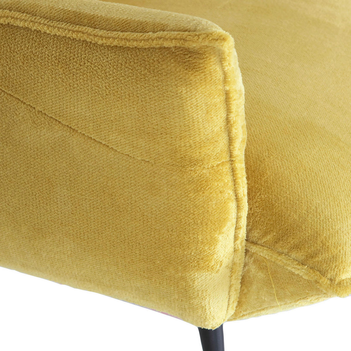 OHRENSESSEL in Plüsch Gelb  - Gelb/Schwarz, Konventionell, Textil/Metall (83/110/92cm) - MID.YOU