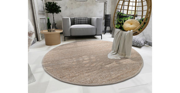 HANDWEBTEPPICH 250/250 cm Helsinki Cappuccino rund  - Cappuccino, Basics, Textil (250/250cm) - Linea Natura