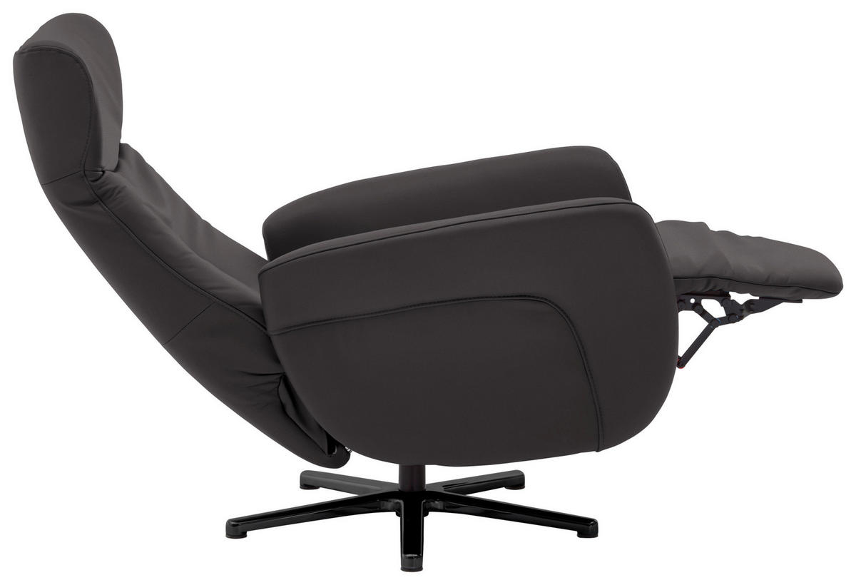 FAUTEUIL RELAX in Leder Dunkelbraun  - Dunkelbraun/Schwarz, Design, Leder/Metall (76/112/83cm) - Beldomo Speed