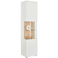 VITRINE in massiv Wildeiche Weiß, Eichefarben - Eichefarben/Anthrazit, Design, Glas/Holz (50/202,8/42cm) - Novel