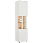 VITRINE  in massiv Wildeiche Weiß, Eichefarben - Eichefarben/Anthrazit, Design, Glas/Holz (50/202,8/42cm) - Novel