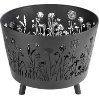 FEUERSTELLE  - Schwarz, Natur, Metall (50/40cm) - Ambia Home