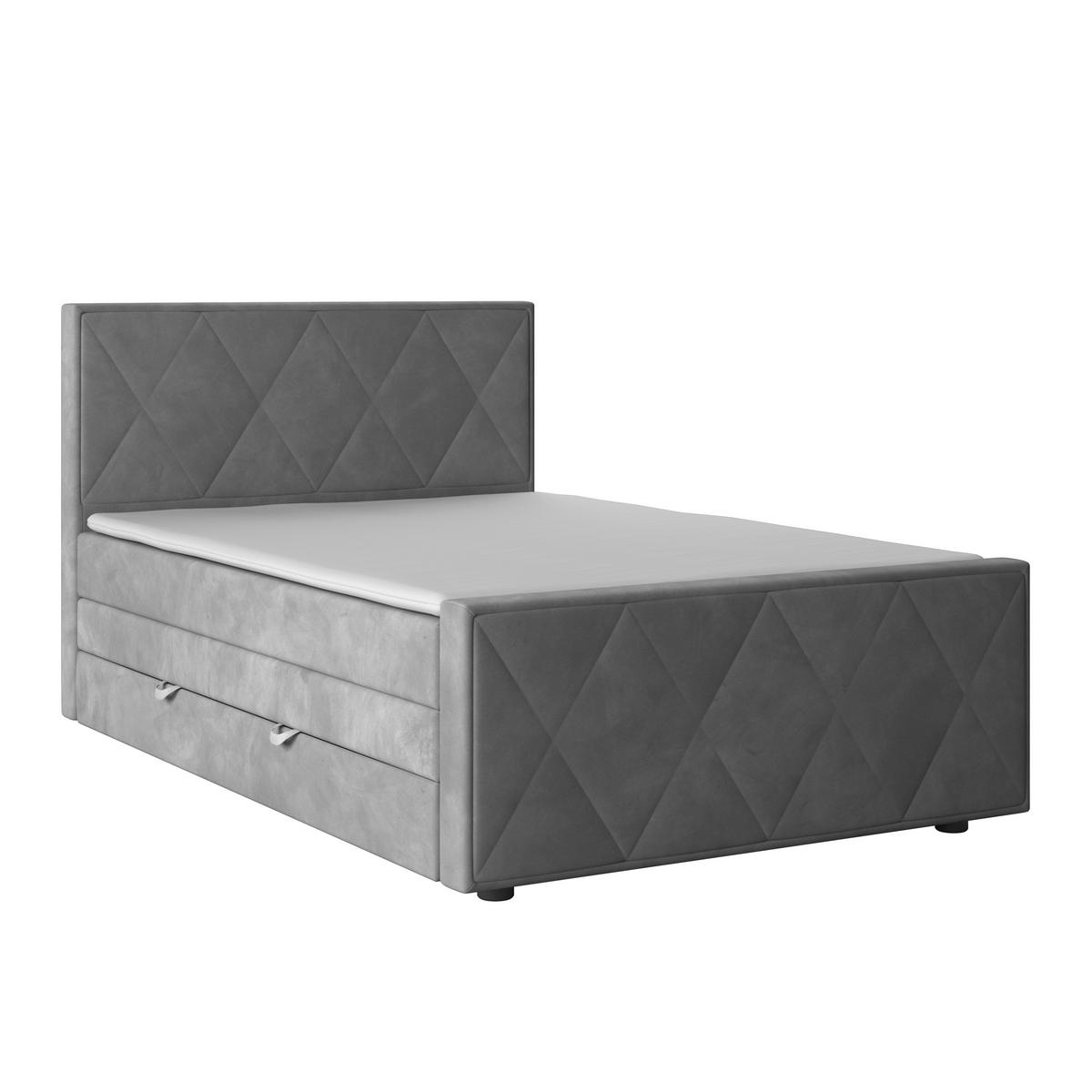 BOXSPRINGBETT 140/200 cm  in Hellgrau  - Hellgrau, MODERN, Holz/Kunststoff (140/200cm) - MID.YOU