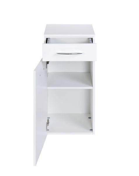 UNTERSCHRANK Weiß - Chromfarben/Weiß, KONVENTIONELL, Holzwerkstoff/Metall (40/79/35cm) - Xora