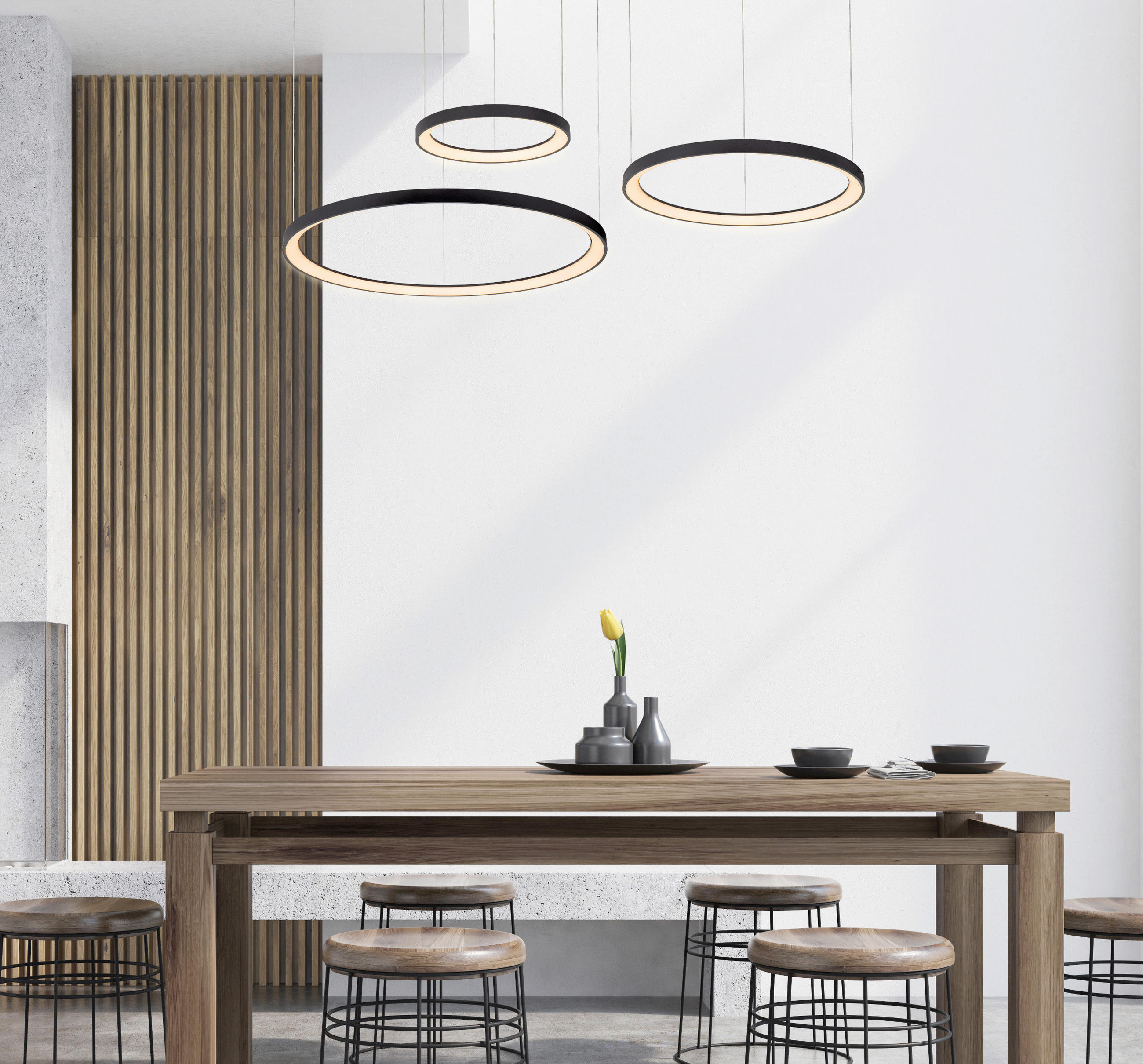 LED-PENDELLEUCHTE  - Schwarz, Design, Kunststoff (78/78/200cm) - Lucide