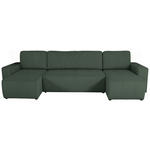 Wohnlandschaft inkl. Funktion Dunkelgrün Cord  - Dunkelgrün/Schwarz, KONVENTIONELL, Textil (146/317/146cm) - Xora