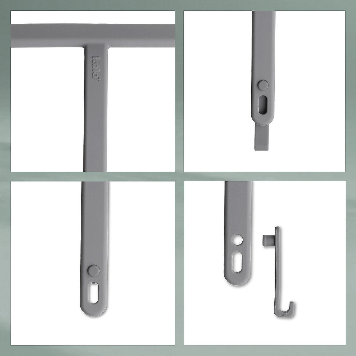 DUSCHABZIEHER - Dunkelgrau, KONVENTIONELL, Kunststoff (21,5/25,5/2cm) - Kela