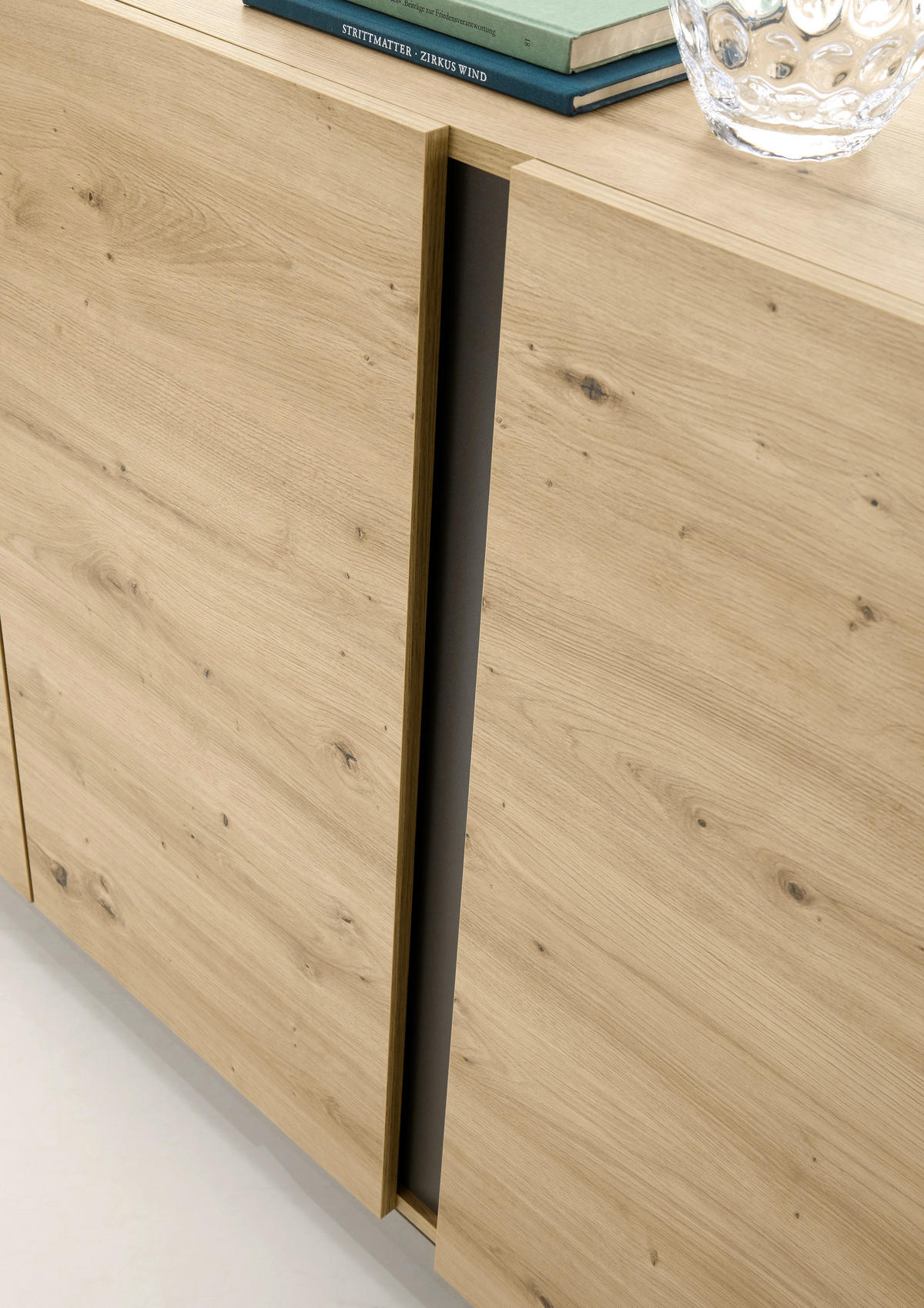 WOHNWAND 4-teilig  in Grau, Eiche Artisan  315/194/40 cm  - Eiche Artisan/Grau, Design, Glas/Holzwerkstoff (315/194/40cm) - MID.YOU