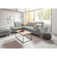 ECKSOFA in Chenille Hellgrau  240/308 cm  - Hellgrau/Schwarz, Design, Textil/Metall (240/308cm) - Xora