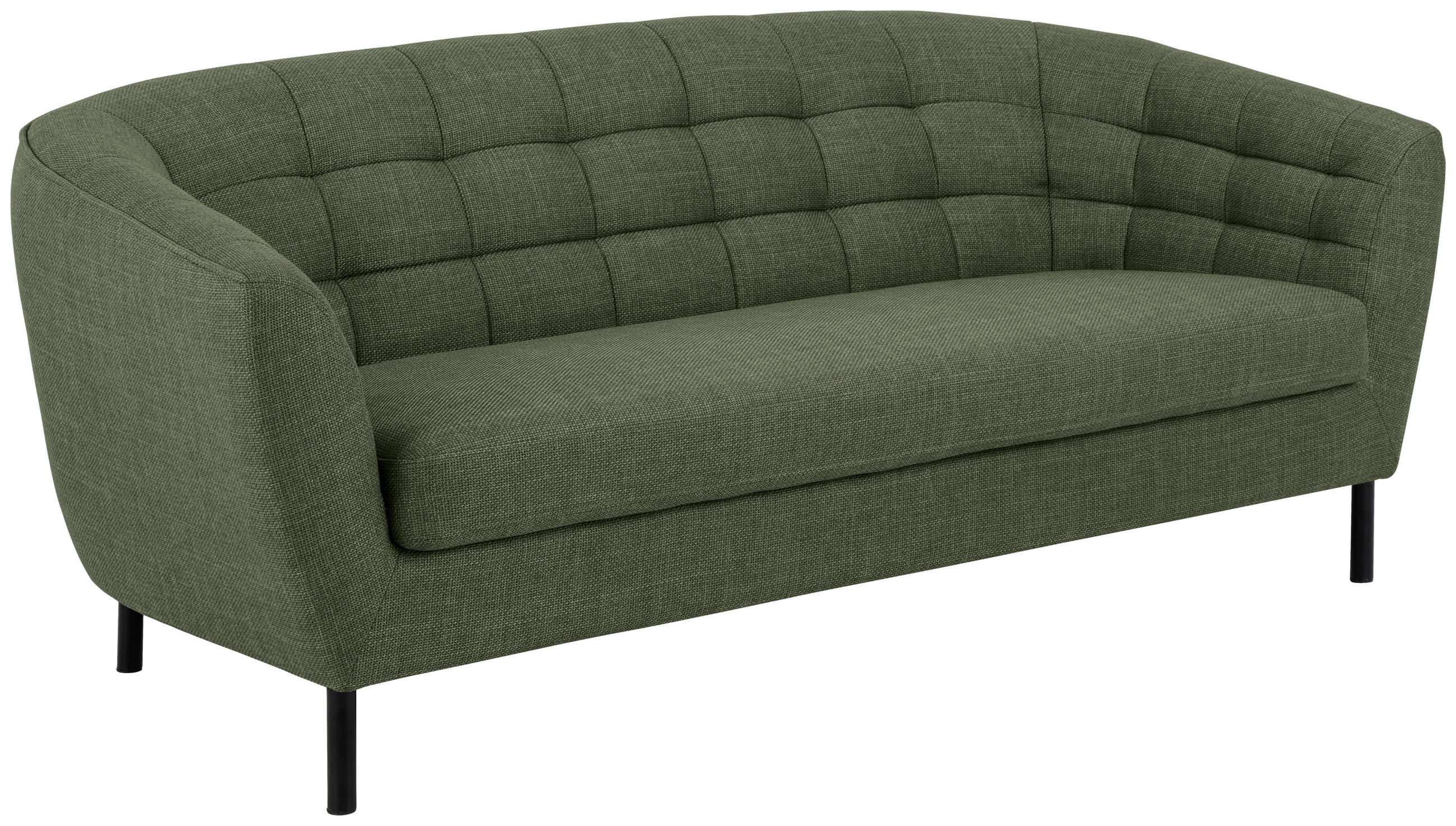 3-SITZER-SOFA Bouclé Grün  - Schwarz/Grün, Design, Textil/Metall (191/78/84cm) - MID.YOU