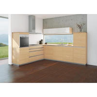 EINBAUKÜCHE  - Erlefarben/Weiß, Design, Glas/Holz - Team 7