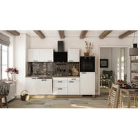 KÜCHENBLOCK 280 cm   in Weiß, Eichefarben  - Eichefarben/Schwarz, Basics, Holzwerkstoff/Metall (280cm) - FlexWell