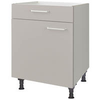 KOCHFELDUMBAUSCHRANK 60/87/56 cm  in Grau  - Edelstahlfarben/Grau, MODERN, Holzwerkstoff/Metall (60/87/56cm) - Nobilia