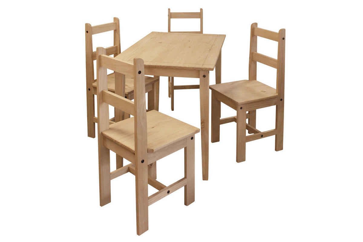 TISCHGRUPPE Naturfarben, Honig  - Naturfarben/Honig, Natur, Holz (108/65/76cm) - Livetastic