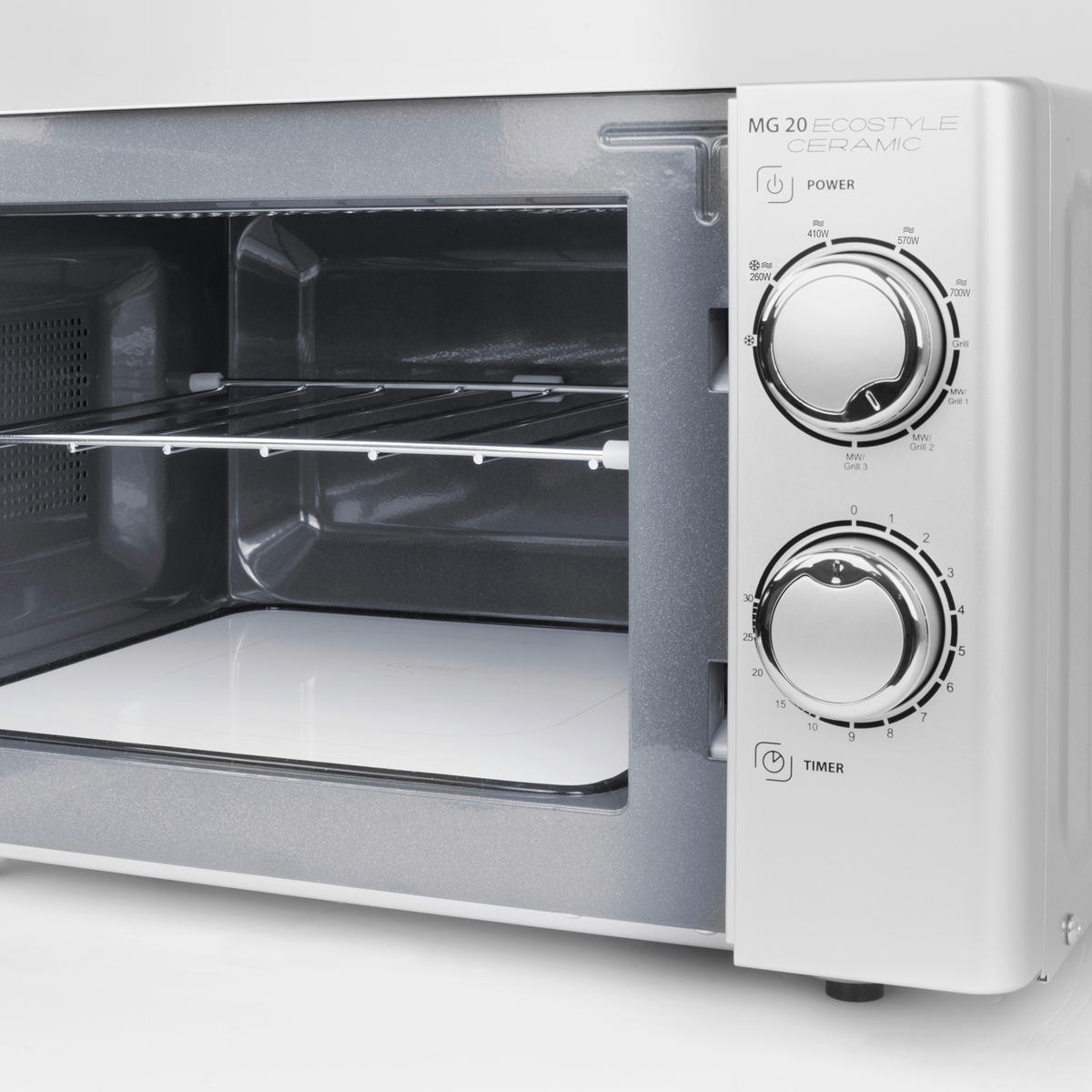 MIKROWELLE  - Silberfarben/Schwarz, Basics (46,5/27,5/40cm) - CASO Design