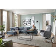 ECKSOFA in Echtleder Blaugrau  - Edelstahlfarben/Blaugrau, Design, Leder/Metall (309/233cm) - Dieter Knoll