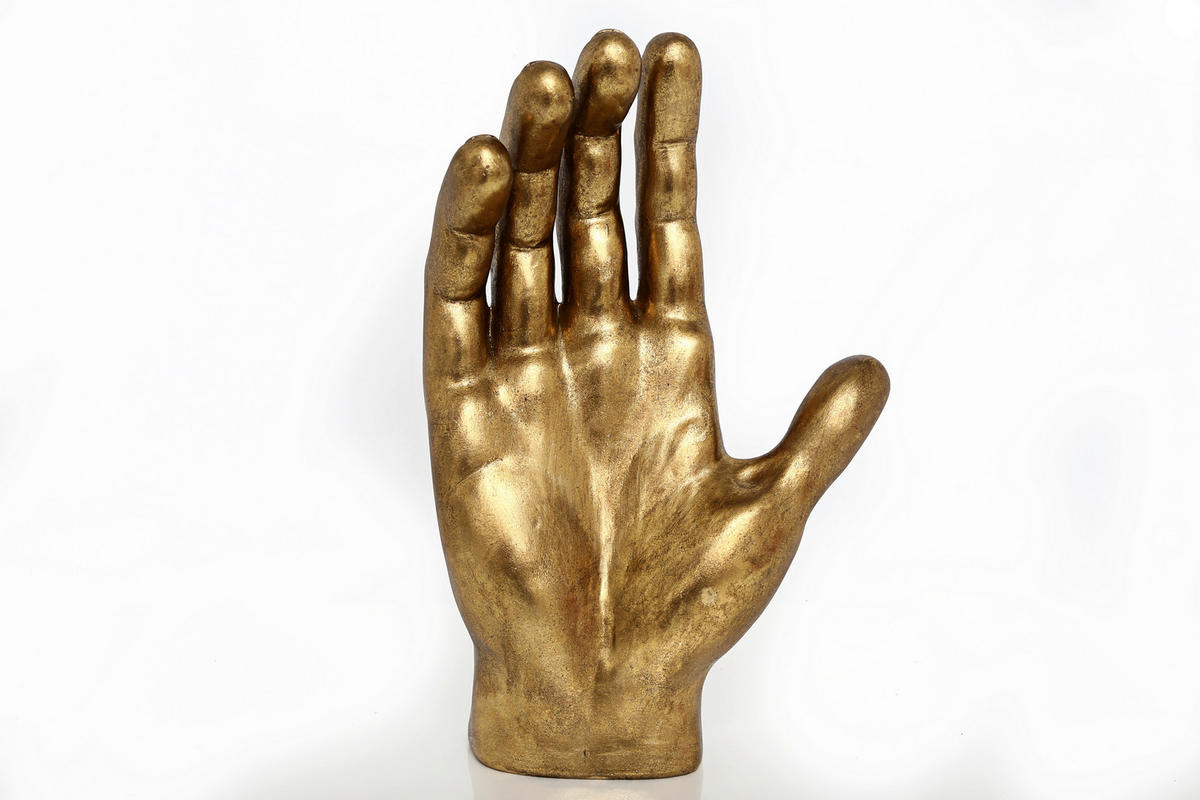 SCULPTURĂ - auriu, Basics, materiale naturale (23/35/10cm)