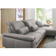 ECKSOFA in Echtleder Hellgrau  - Hellgrau/Schwarz, Design, Leder/Metall (332/193cm) - Dieter Knoll