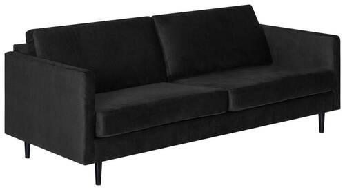 3-SITS SOFFA i velour svart  - svart, Klassisk, trä/textil (196/77/89cm) - Hom`in