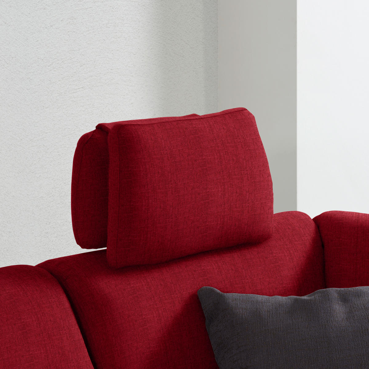 ECKSOFA in Chenille Rot  226/208 cm  - Rot/Schwarz, KONVENTIONELL, Textil (226/208cm) - Sedda