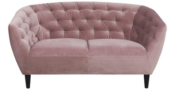 CHESTERFIELD-SOFA in Samt Rosa  - Schwarz/Rosa, Trend, Holz/Textil (150/78/84cm) - Ambia Home
