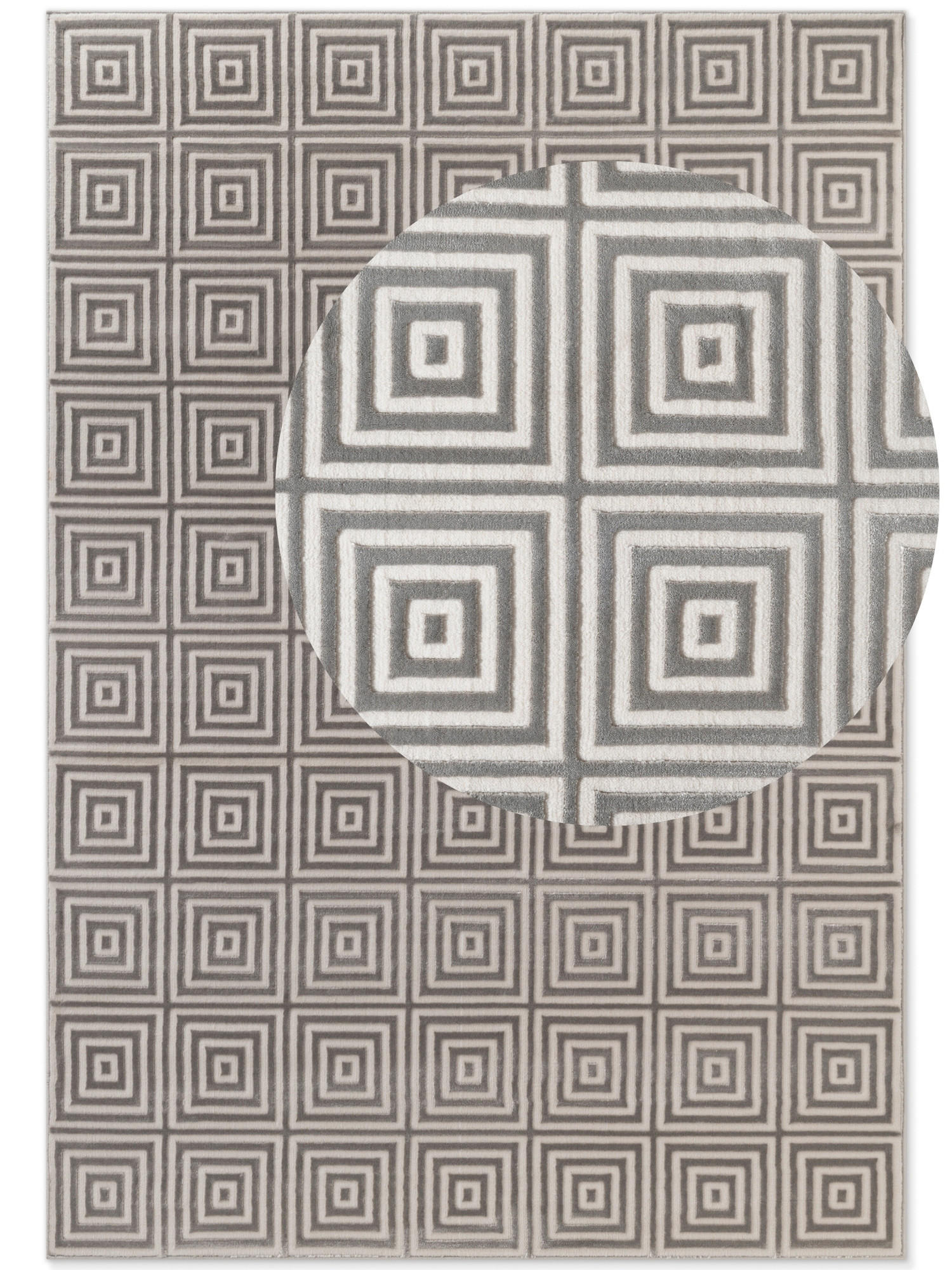 TEPPICH 120/170 cm Perles Grau, Weiß  - Weiß/Grau, Basics, Kunststoff (120/170cm) - Elle Decoration