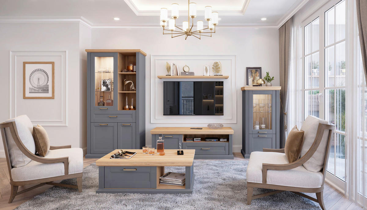 KOMODA, barve grafita  - barve grafita, Design, kovina/leseni material (167/102/48cm) - Landscape