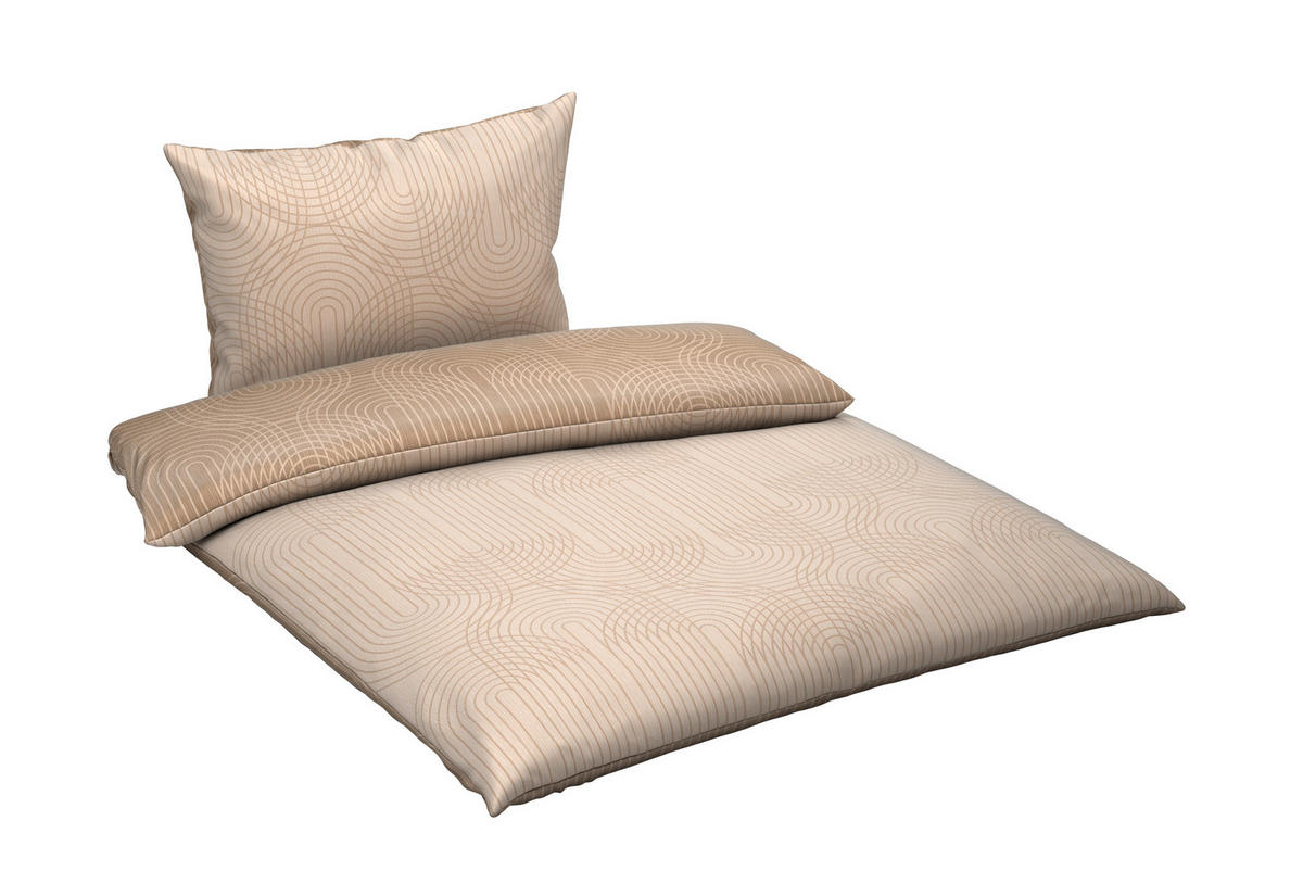 WENDEBETTWÄSCHE TANJA Satin 140/200 cm  - Beige, KONVENTIONELL, Textil (140/200cm) - Novel