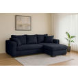 ECKSOFA Dunkelblau Webstoff  - Braun/Dunkelblau, KONVENTIONELL, Holz/Textil (170/235cm) - Carryhome