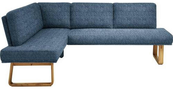 ECKBANK 174/265 cm  in Eichefarben, Dunkelblau  - Eichefarben/Dunkelblau, Design, Holz/Textil (174/265cm) - Dieter Knoll