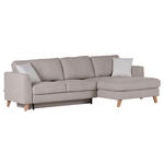ECKSOFA Beige Flachgewebe  - Beige/Buchefarben, Design, Holz/Textil (271/165cm) - Carryhome