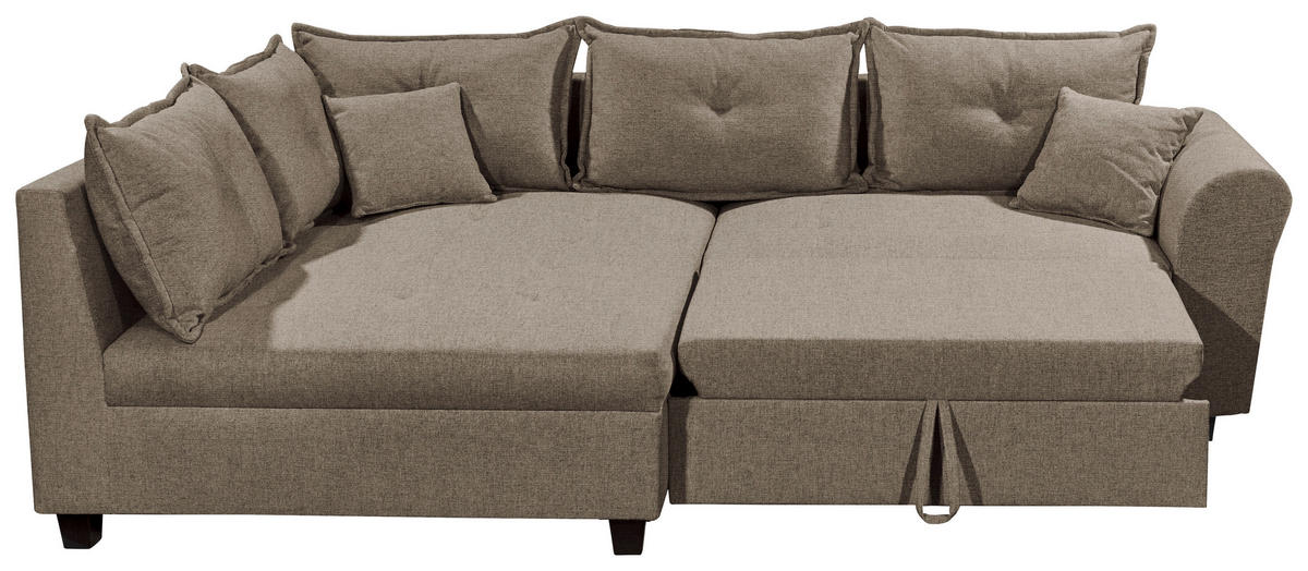 ECKSOFA in Webstoff Braun  - Schwarz/Braun, Modern, Kunststoff/Textil (175/252cm) - Livetastic