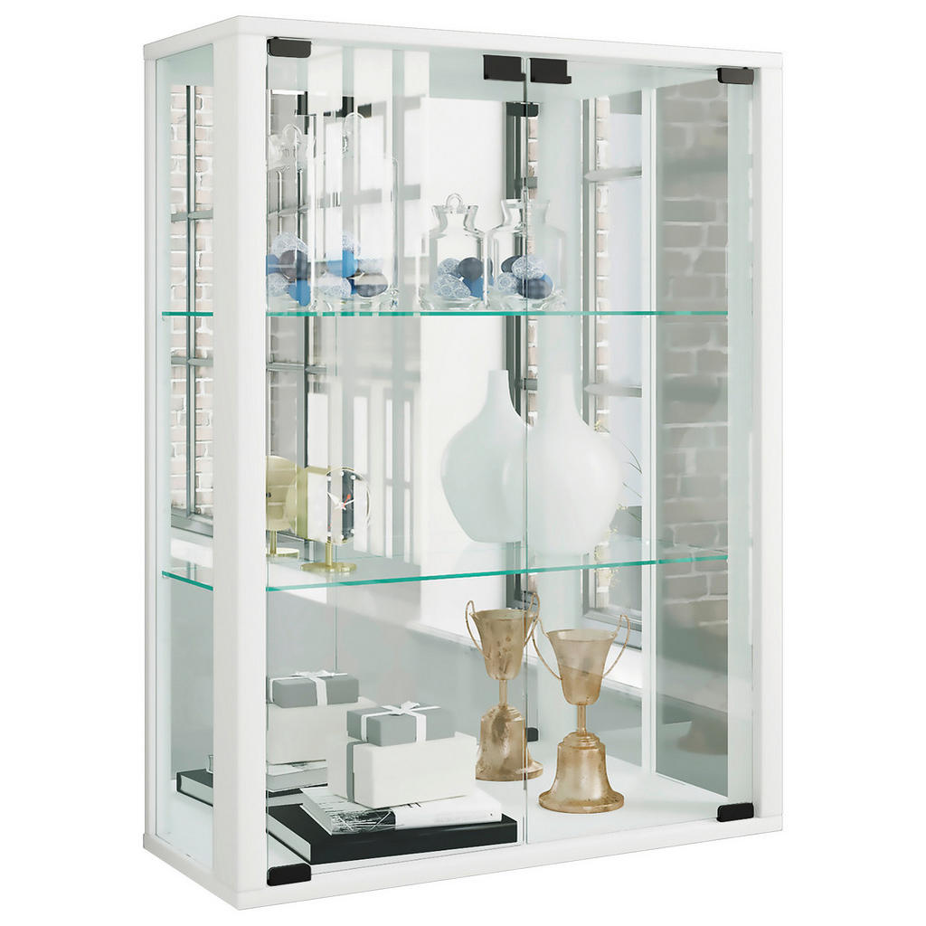 Hängevitrine Udina B: 60 Cm Weiß Glaseinsatz