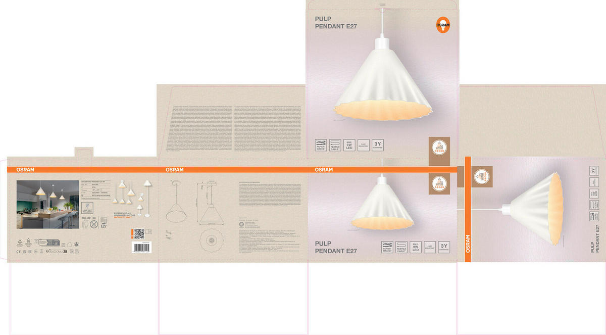 HÄNGELEUCHTE 31/168 cm  - Basics, Papier/Metall (31/168cm) - Osram