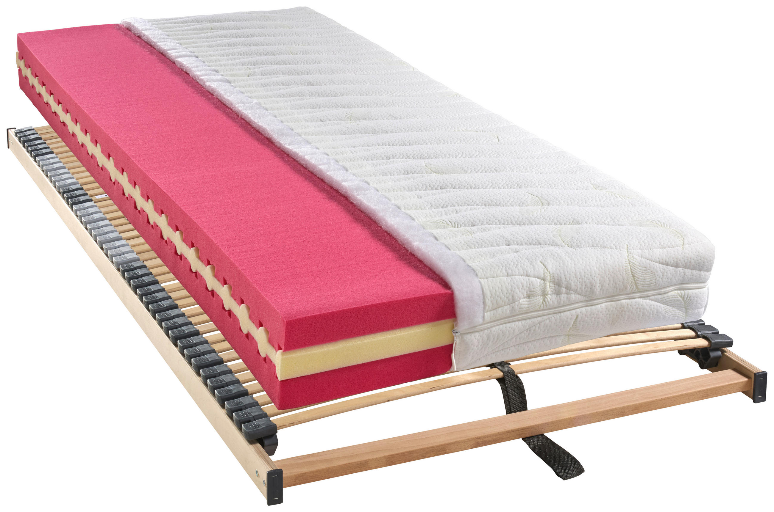 MATRATZENSET 90/200 cm  - Buchefarben, KONVENTIONELL, Holz (90/200cm) - Novel