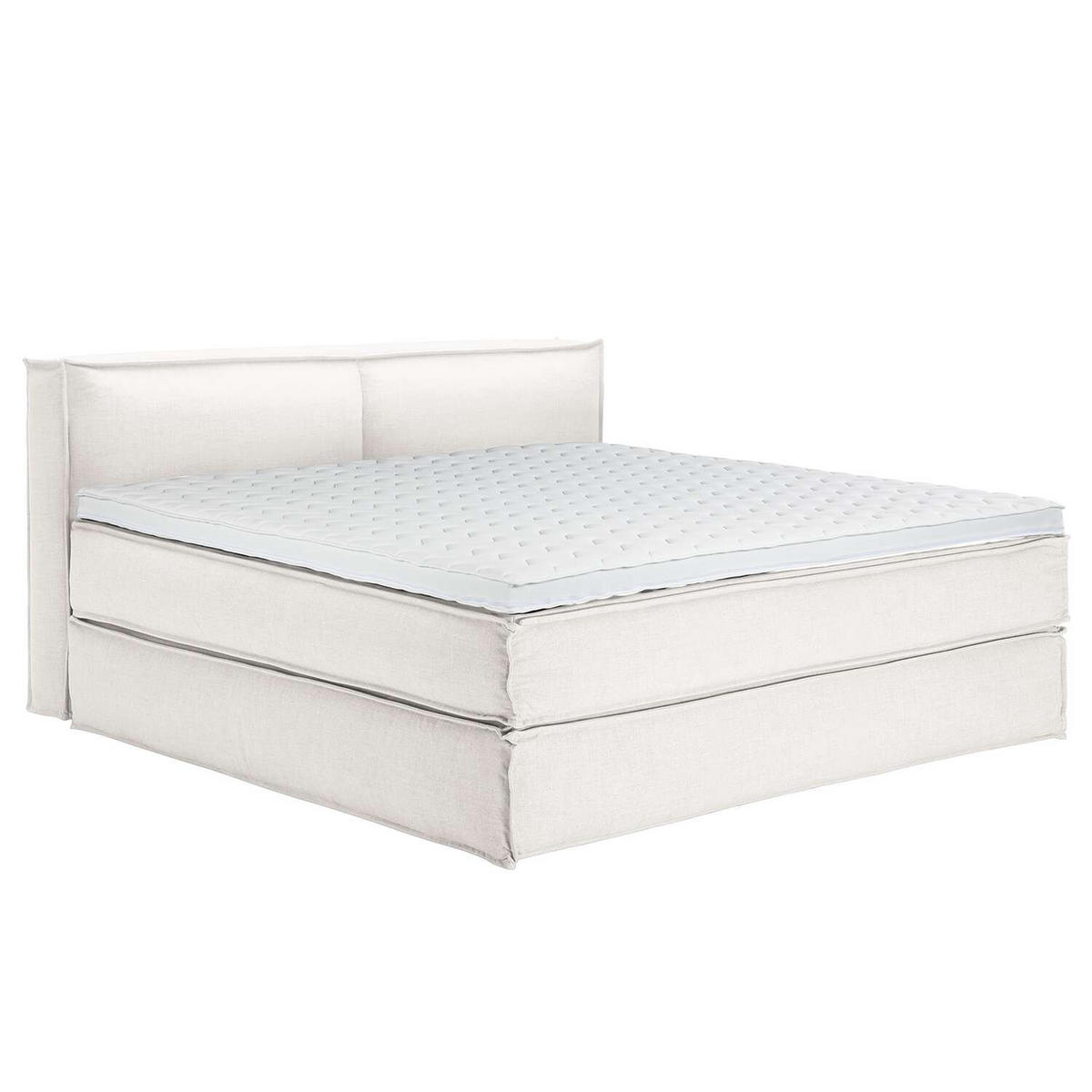 BOXSPRINGBETT 200/200 cm  in Creme  - Creme/Schwarz, Design, Textil (200/200cm) - home24