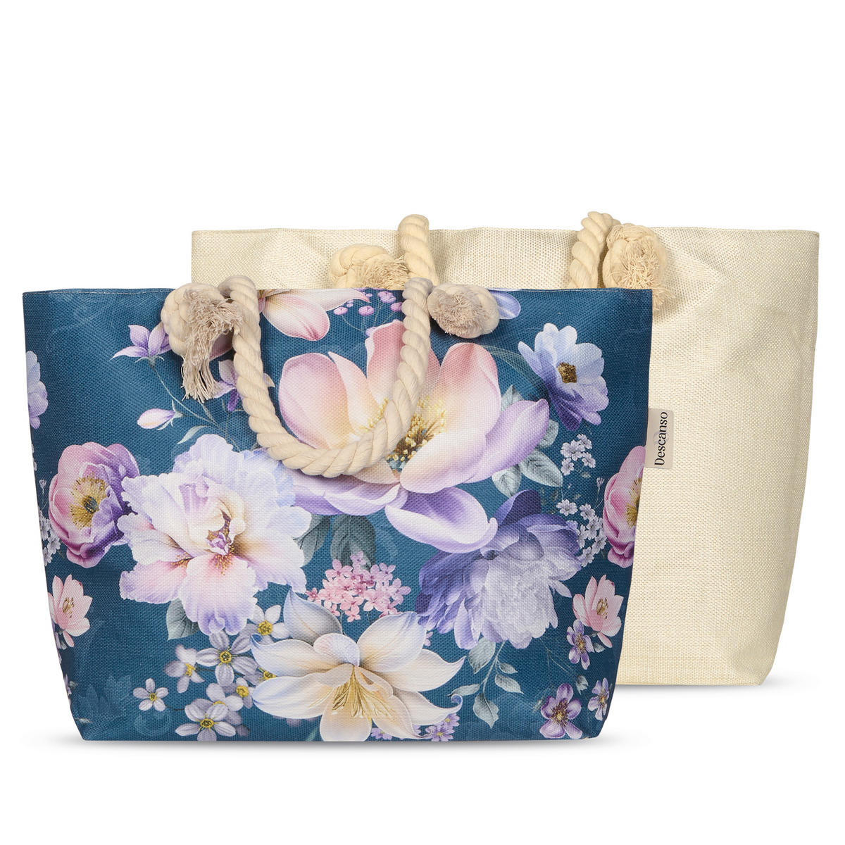 STRANDTASCHE - Petrol, Basics, Textil (60/43cm)